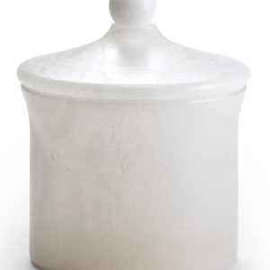 Alisa Alabaster Bath Canister, White- sku174300900