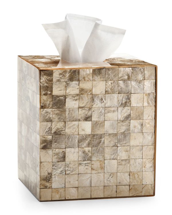 Capiz Champagne Tissue Box Cover- sku185530678