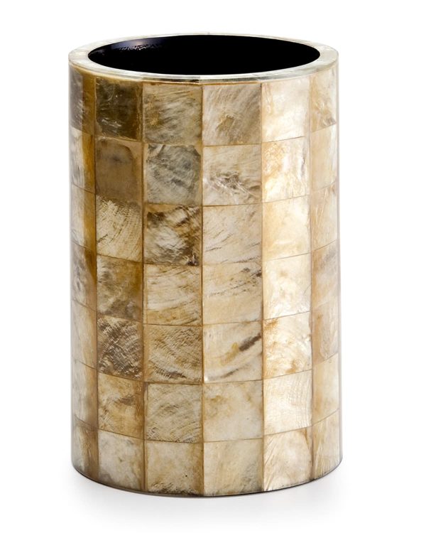 Capiz Champagne Brush Holder- sku185530146