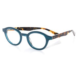 TV Party Round Two-Tone Readers, Blue/Tortoise- sku165910633