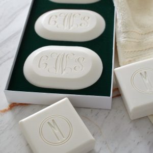 Three Square Soaps with Single Initial- sku135220233