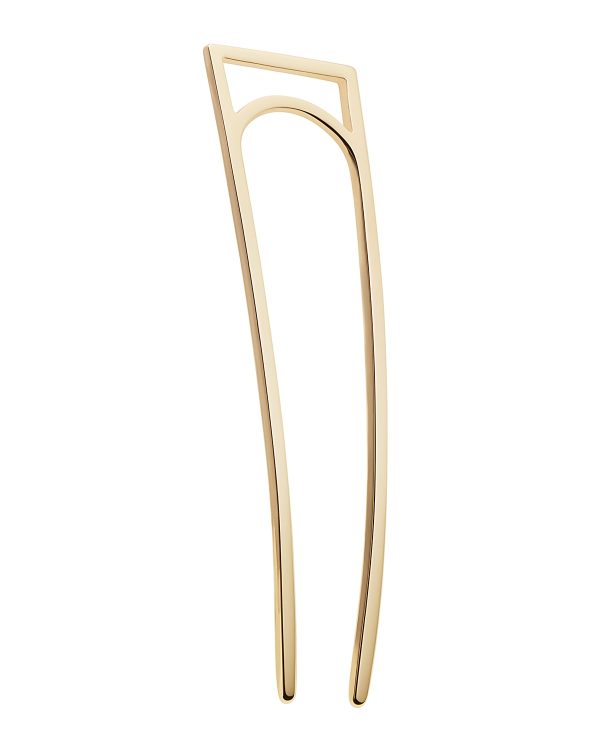 Geometric Gold Plated Metal Hair Stick- sku168471352