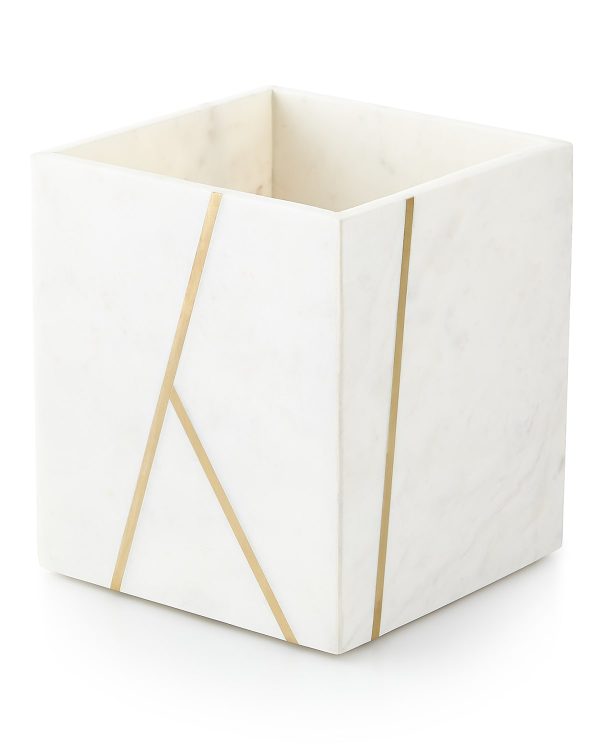 Marble Brass Wastebasket- sku170480241