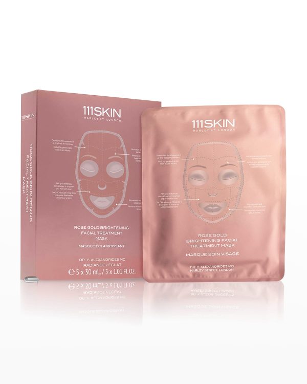 Rose Gold Brightening Facial Treatment Mask Box, 5 Count- sku182200298