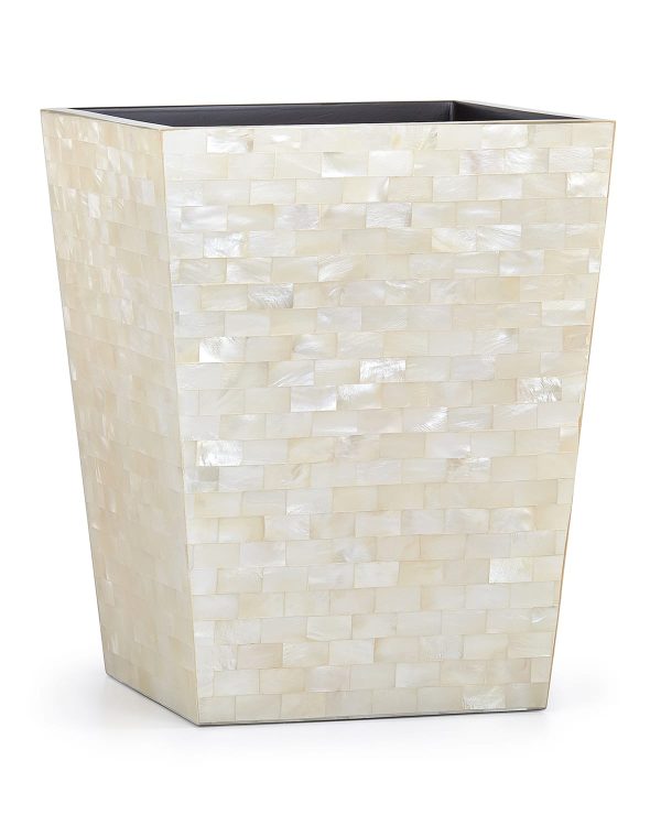 White Agate Waste Basket- sku200366476