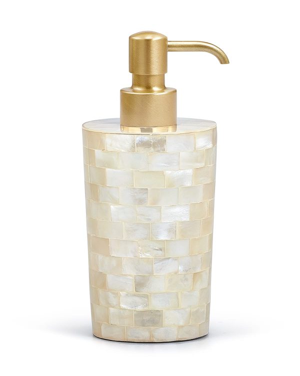 White Agate Pump Dispenser - with Brushed Brass Pump- sku202120233