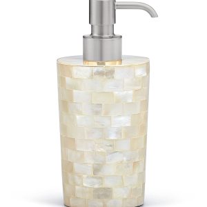 White Agate Pump Dispenser - with Brushed Brass Pump- sku202120234