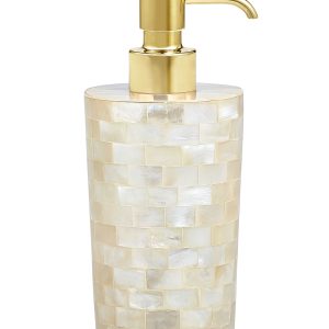White Agate Pump Dispenser - with Brushed Brass Pump- sku202120188