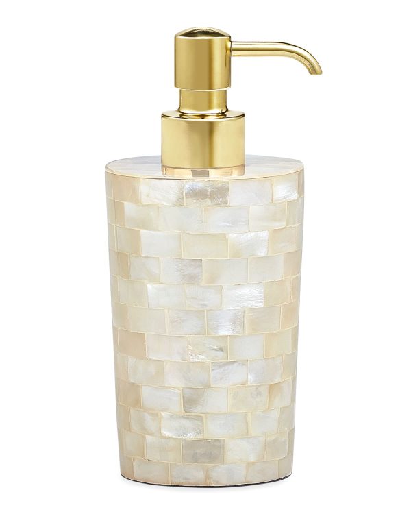 White Agate Pump Dispenser - with Brushed Brass Pump- sku202120188