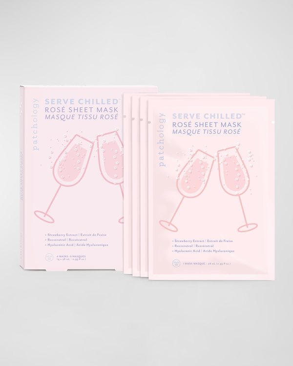 Served Chilled Rose Sheet Mask, 4 Pack- sku202011468