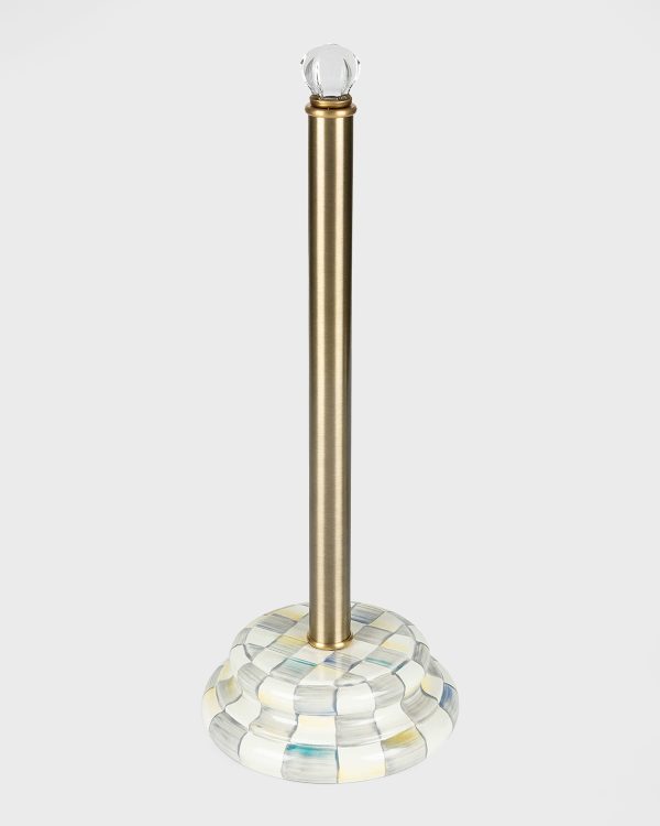 18" Sterling Courtly Check Enamel Toilet Paper Storage- sku214922486