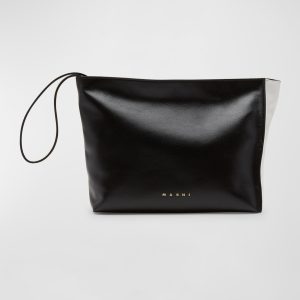 Zip Leather Pochette Clutch Bag- sku220550854