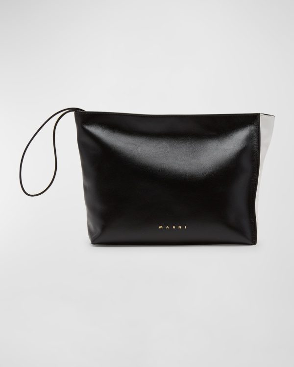 Zip Leather Pochette Clutch Bag- sku220550854