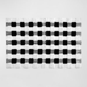 Texture Check Cotton Bath Rug- sku217941580