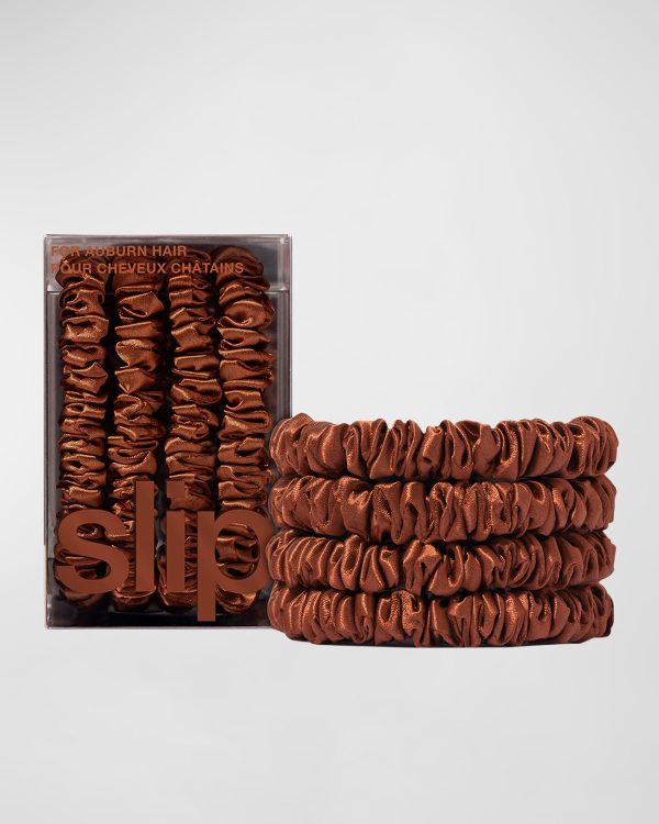 Pure Silk Skinny Scrunchies, 4 Pack- sku218840704