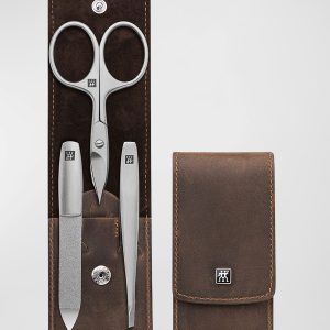 Premium 4-Piece Brown Leather Case Set- sku219510374