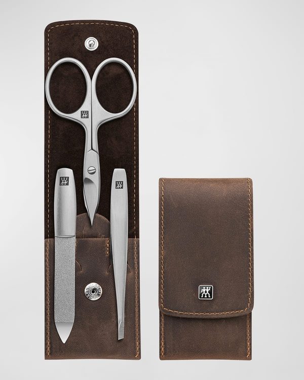 Premium 4-Piece Brown Leather Case Set- sku219510374