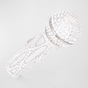 Microphone Crystal Clutch Bag with Chain Strap- sku221640238