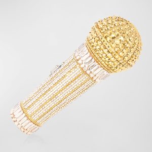 Diva Microphone Crystal Clutch Bag- sku221640418