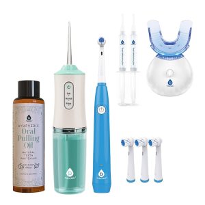 Pursonic Ultimate Oral Care Bundle Flosser, Electric Toothbrush, Whitening, and Ayurveda Care