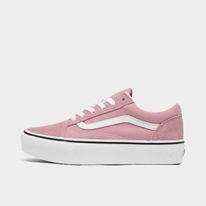 Vans Big Kids&apos; Retro Rainbow Old Skool Casual Shoes in Pink/Lilas Size 6.0 Canvas/Suede - 3201866