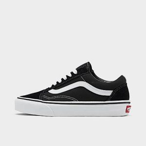 Vans Big Kids&apos; Old Skool Casual Shoes in Black/Black Size 7.0 Canvas/Suede - 2503045