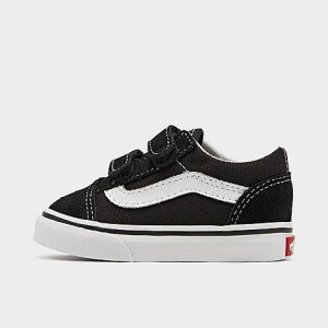 Vans Kids&apos; Toddler Old Skool Hook-and-Loop Casual Shoes in Black/Black Size 10.0 Canvas/Suede - 2502980