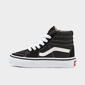Vans Little Kids&apos; Sk8-Hi Casual Shoes in Black/Black Size 13.0 Canvas/Suede - 2502926