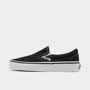 Vans Big Kids&apos; Classic Slip-On Casual Shoes in Black/Black Size 7.0 Canvas - 2533366
