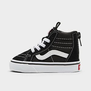 Vans Kids&apos; Toddler Sk8-Hi Zip Casual Shoes in Black/Black Size 10.0 Canvas/Suede - 2502973