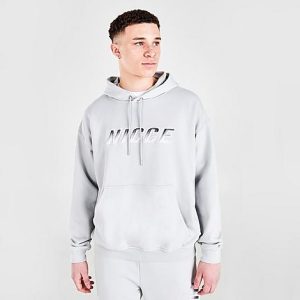 Nicce Men&apos;s Arran Hoodie in Grey/Cool Grey Size Large Cotton/Polyester - 5815166