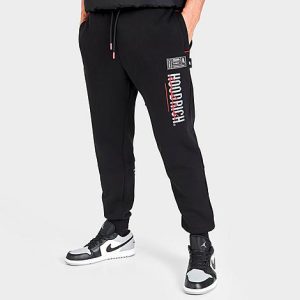 Hoodrich Men&apos;s OG Blend Graphic Print Jogger Pants in Black/Black Size 2XL Cotton/Polyester - 5808936