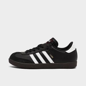 Adidas Big Kids&apos; Samba Classic Soccer Shoes in Black/Black Size 3.5 Leather/Suede - 1760885