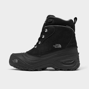 The North Face Inc Big Kids&apos; Chilkat Lace II Waterproof Boots in Black/TNF Black Size 5.0 Lace/Suede/Fleece - 3055795