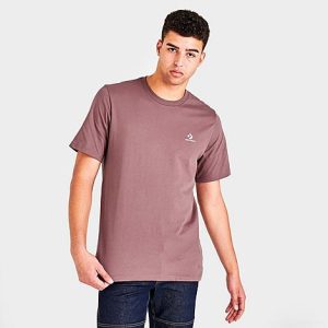 Converse Star Embroidered Star Chevron T-Shirt in Pink/Saddle Size 2XL 100% Cotton - 5850385