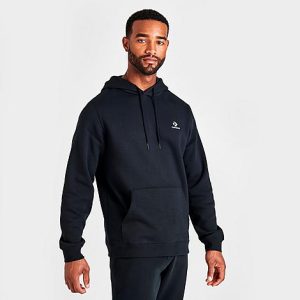Converse Go-To Embroidered Star Chevron Fleece Hoodie in Black/Black Size 2XL Cotton/Polyester/Fleece - 5850325