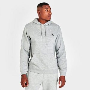Converse Go-To Embroidered Star Chevron Fleece Hoodie in Grey/Grey Heather Size 2XL Cotton/Polyester/Fleece - 5850335