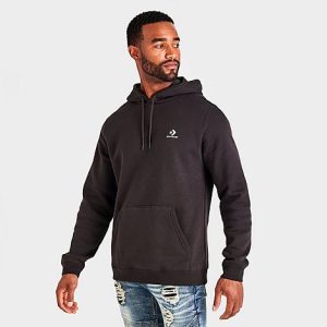 Converse Go-To Embroidered Star Chevron Fleece Hoodie in Grey/Velvet Brown Size XL Cotton/Polyester/Fleece - 5850369