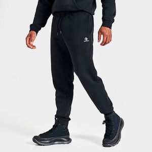 Converse Go-To Embroidered Star Chevron Fleece Sweatpants in Black/Black Size XL Cotton/Polyester/Fleece - 5850329