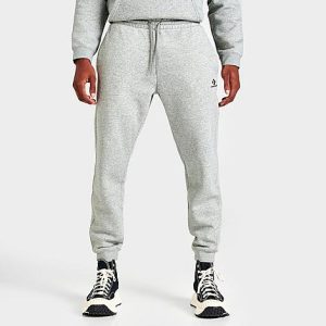Converse Go-To Embroidered Star Chevron Fleece Sweatpants in Grey/Grey Heather Size 2XL Cotton/Polyester/Fleece - 5850340