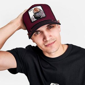 Goorin Bros. Ape Bay Bay Trucker Hat in Black/Purple/Maroon Cotton - 8206625