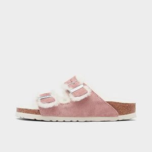 Birkenstock Women&apos;s Arizona Shearling Suede Leather Sandals in Pink/Pink Clay Size 37 Leather/Suede - 3185733