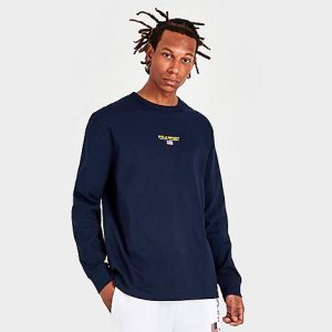 Polo Ralph Lauren Men&apos;s Ralph Lauren Polo Sport Small Logo Long-Sleeve Graphic T-Shirt in Blue/Cruise Navy Size 2XL Cotton - 5838116