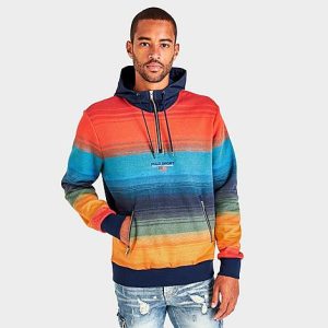 Polo Ralph Lauren Men&apos;s Polo Sport Ombré Striped Fleece Hoodie Size Medium Cotton/Polyester/Fleece - 5838078