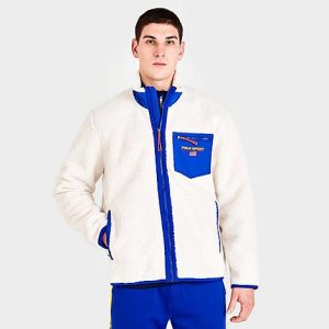 Polo Ralph Lauren Men&apos;s Polo Sport Pile Full-Zip Fleece Jacket in Off-White/Clubhouse Cream Size XL Polyester/Acrylic/Fleece - 5838100