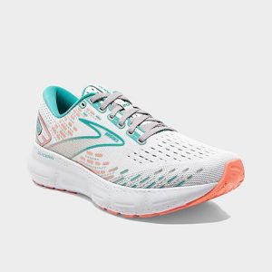 Brooks Women&apos;s Glycerin 20 Running Shoes (Wide Width D) in White/Oyster Size 12.0 Knit/Silk - 3535113