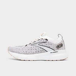 Brooks Women&apos;s Glycerin StealthFit 20 Running Shoes in Grey/White Size 11.0 Knit/Silk - 3106316