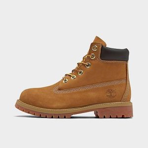 Timberland Big Kids&apos; 6 Inch Premium Waterproof Boots in Brown/Wheat Size 3.5 Leather - 1310723