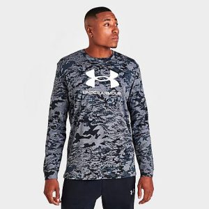 Under Armour Men&apos;s ABC Camo Long-Sleeve T-Shirt in Camo/Grey/Black Size 2XL Cotton/Polyester - 5815078