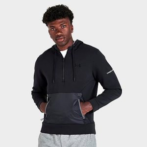 Under Armour Men&apos;s Summit Knit Pullover Hoodie in Black/Black Size 2XL Cotton/Polyester/Knit - 5780954